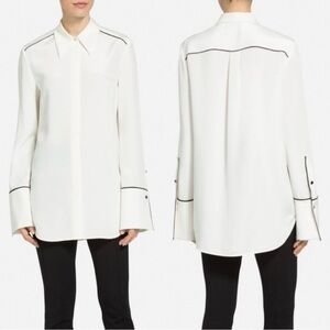 St. John Collection Stretch Silk Crepe de Chine Blouse